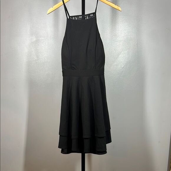 Miami Black Halter Mini Sundress - Picture 1 of 6